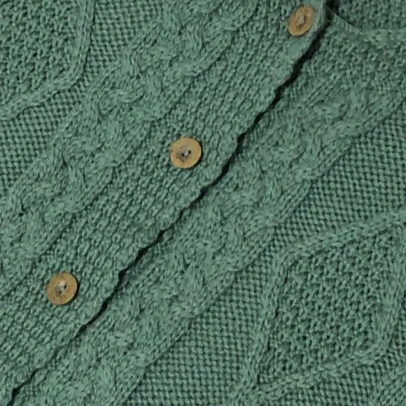 Connemara Cable Knit Pure New Merino Wool Cardigan Sweater Ireland - Picture 3 of 7